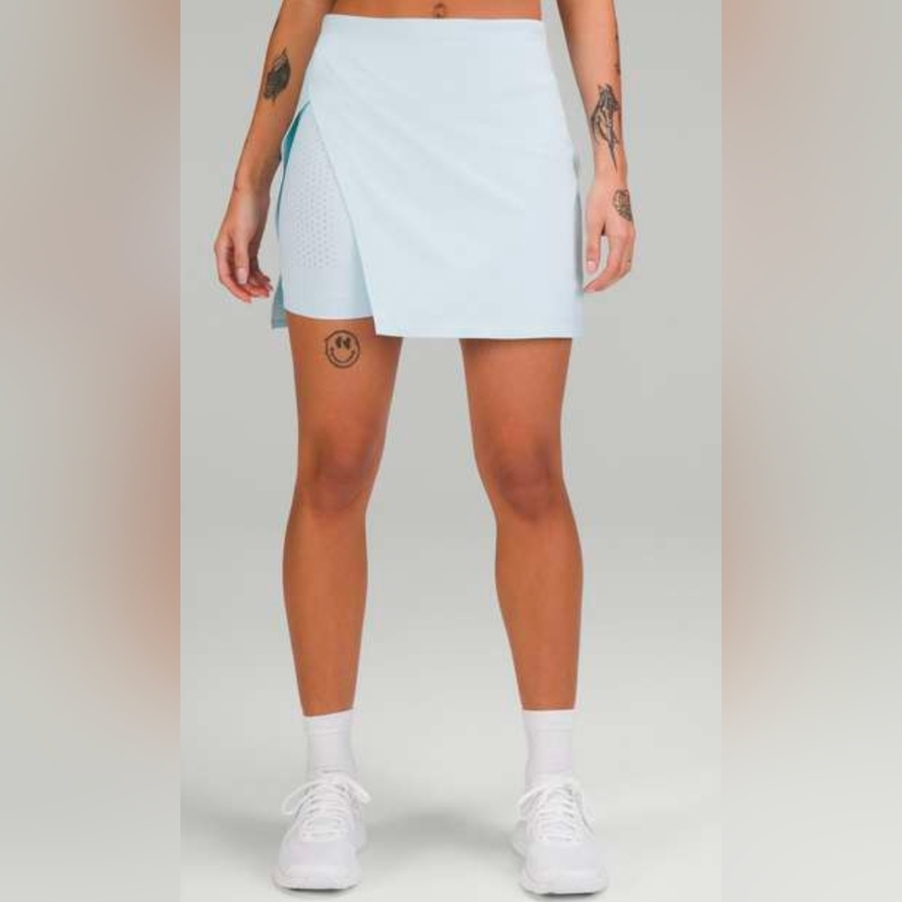 Lululemon Super-High-Rise Side-Slit Tennis Pickleball Skirt Skort Powder Blue 8